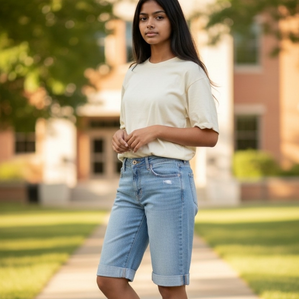 Aeropostle Denim Bermuda Shorts Blue sz 7/8